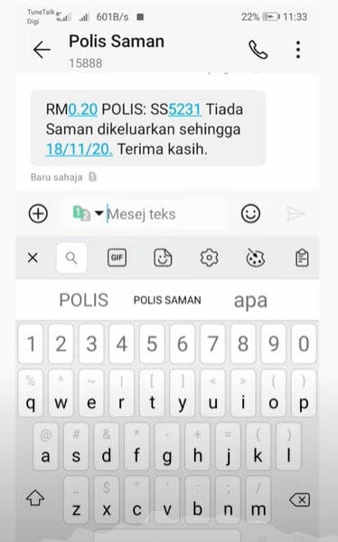 How to check police summons using sms