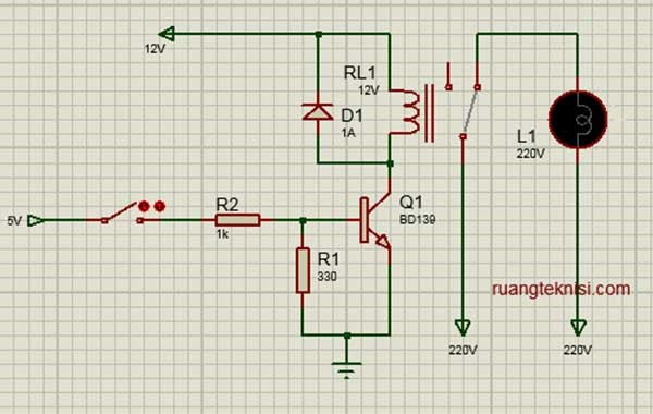 Rangkaian Transistor BD139 Sebagai Saklar